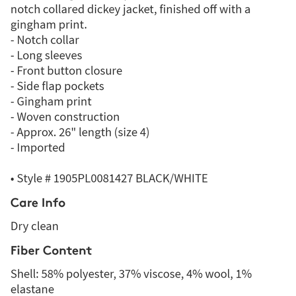 EUC Veronica Beard Caldwell Gingham Dickey Jacket - Picture 10 of 10